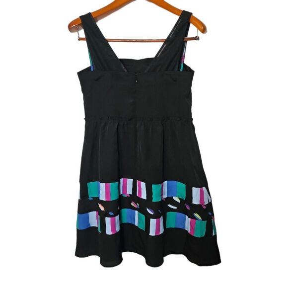 BCBGeneration Black Dress with Colorful Geometric Pattern Size 4 - Picture 2 of 9